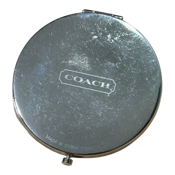 🐰 Coach Signature Silver and Gold Compact Travel Mirror w/5x Focus - Picture 4 of 4